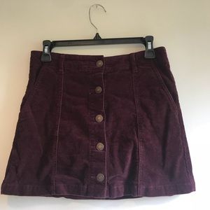 Forever 21 Burgundy corduroy skirt